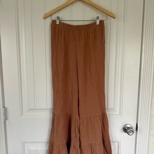 Women's Tan Wide-Leg Pants